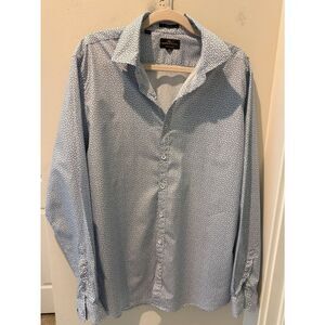 Rodd & Gunn Light Blue Tiny clover print sports fit button down shirt size XL